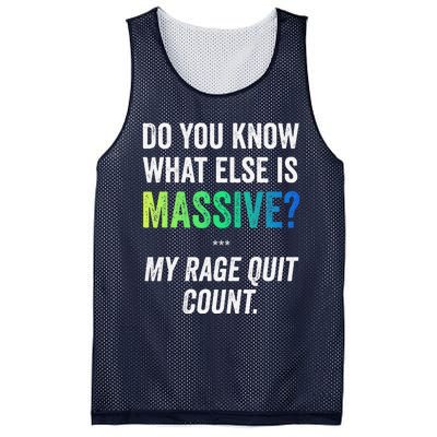 Massive Gaming Meme Rage Quit Gamers Humor Funny Gamer Mesh Reversible Basketball Jersey Tank