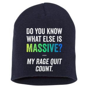 Massive Gaming Meme Rage Quit Gamers Humor Funny Gamer Short Acrylic Beanie