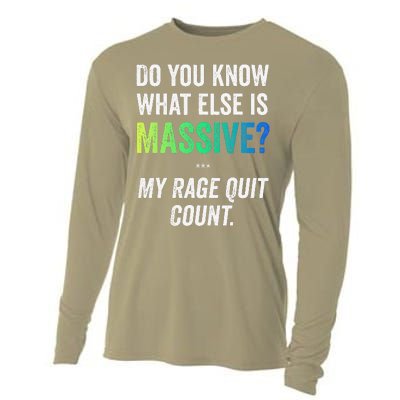 Massive Gaming Meme Rage Quit Gamers Humor Funny Gamer Cooling Performance Long Sleeve Crew