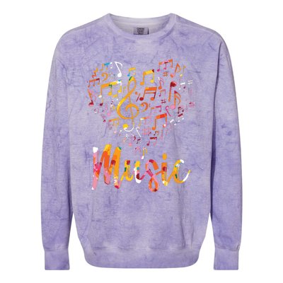 Musician Gift Musical Instrument Music Notes Treble Clef Colorblast Crewneck Sweatshirt