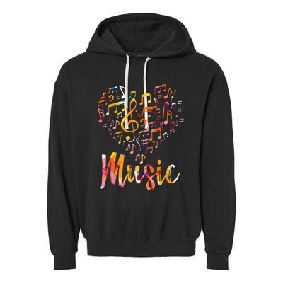 Musician Gift Musical Instrument Music Notes Treble Clef Garment-Dyed Fleece Hoodie