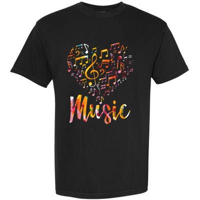 Musician Gift Musical Instrument Music Notes Treble Clef Garment-Dyed Heavyweight T-Shirt