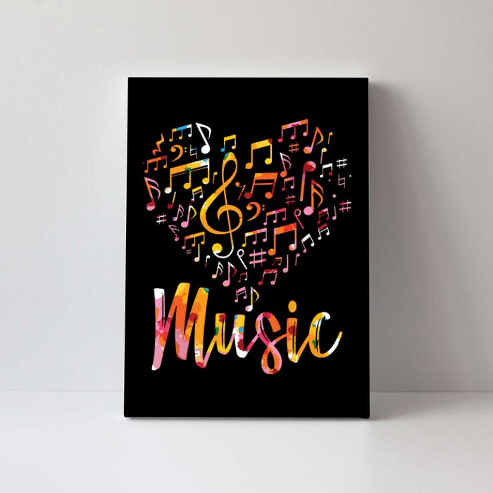 Musician Gift Musical Instrument Music Notes Treble Clef Canvas