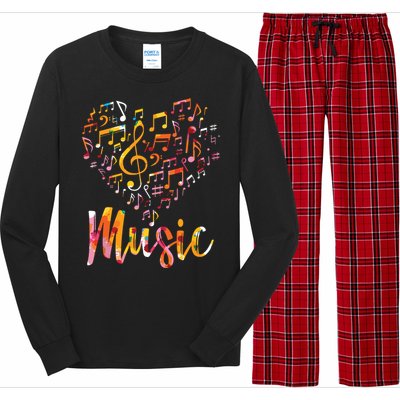 Musician Gift Musical Instrument Music Notes Treble Clef Long Sleeve Pajama Set