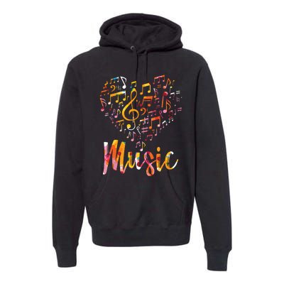 Musician Gift Musical Instrument Music Notes Treble Clef Premium Hoodie