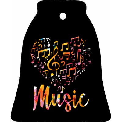 Musician Gift Musical Instrument Music Notes Treble Clef Ceramic Bell Ornament