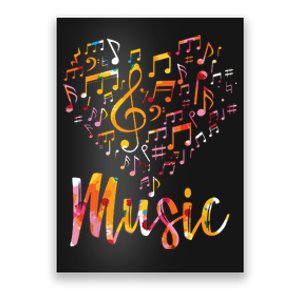 Musician Gift Musical Instrument Music Notes Treble Clef Poster