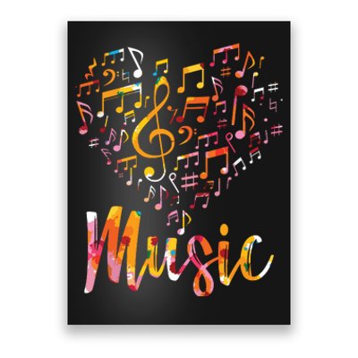 Musician Gift Musical Instrument Music Notes Treble Clef Poster