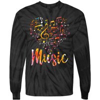 Musician Gift Musical Instrument Music Notes Treble Clef Tie-Dye Long Sleeve Shirt