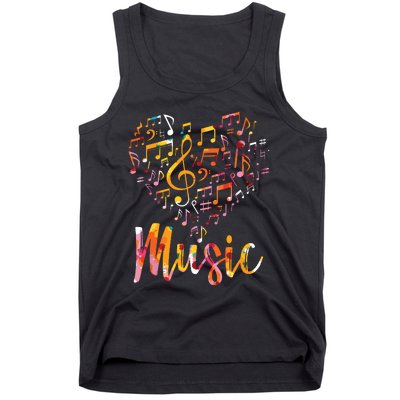 Musician Gift Musical Instrument Music Notes Treble Clef Tank Top