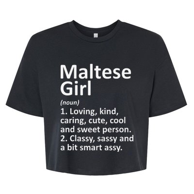 MALTESE GIRL MALTA Gift Funny Country Home Roots Descent Bella+Canvas Jersey Crop Tee