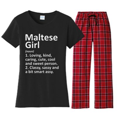 MALTESE GIRL MALTA Gift Funny Country Home Roots Descent Women's Flannel Pajama Set