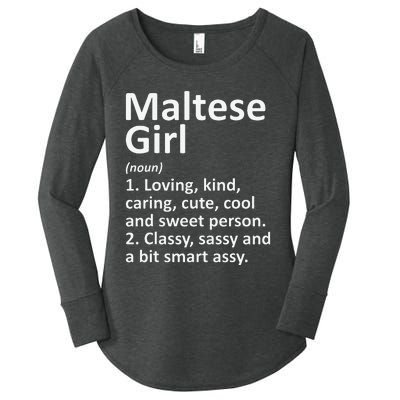 MALTESE GIRL MALTA Gift Funny Country Home Roots Descent Women's Perfect Tri Tunic Long Sleeve Shirt