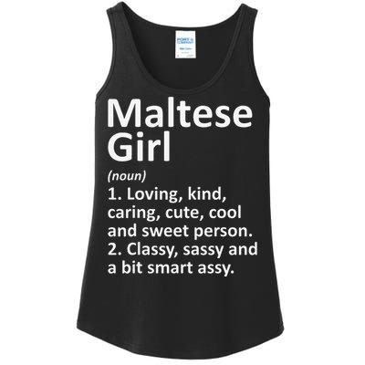 MALTESE GIRL MALTA Gift Funny Country Home Roots Descent Ladies Essential Tank