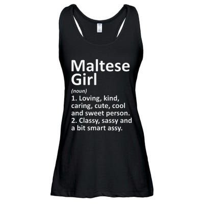 MALTESE GIRL MALTA Gift Funny Country Home Roots Descent Ladies Essential Flowy Tank