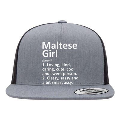 MALTESE GIRL MALTA Gift Funny Country Home Roots Descent Flat Bill Trucker Hat