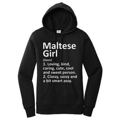 MALTESE GIRL MALTA Gift Funny Country Home Roots Descent Women's Pullover Hoodie