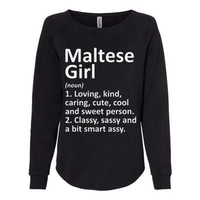 MALTESE GIRL MALTA Gift Funny Country Home Roots Descent Womens California Wash Sweatshirt