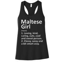 MALTESE GIRL MALTA Gift Funny Country Home Roots Descent Women's Racerback Tank