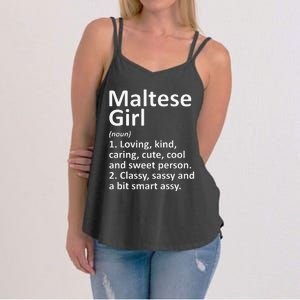 MALTESE GIRL MALTA Gift Funny Country Home Roots Descent Women's Strappy Tank