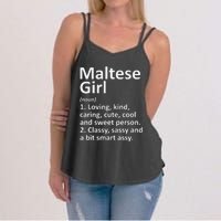 MALTESE GIRL MALTA Gift Funny Country Home Roots Descent Women's Strappy Tank