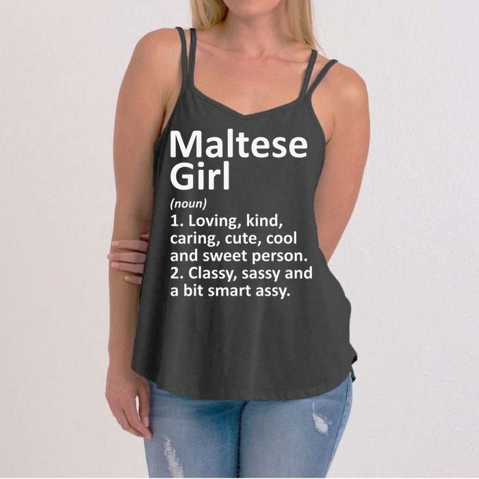 MALTESE GIRL MALTA Gift Funny Country Home Roots Descent Women's Strappy Tank