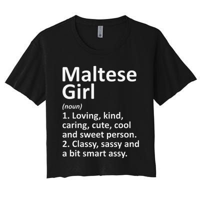 MALTESE GIRL MALTA Gift Funny Country Home Roots Descent Women's Crop Top Tee