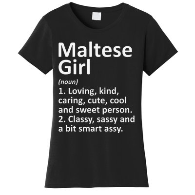 MALTESE GIRL MALTA Gift Funny Country Home Roots Descent Women's T-Shirt