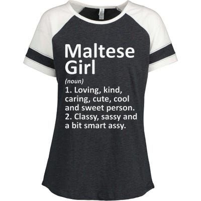 MALTESE GIRL MALTA Gift Funny Country Home Roots Descent Enza Ladies Jersey Colorblock Tee