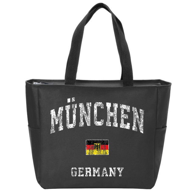 Munich Germany Munchen Vintage Athletic Sports Design Zip Tote Bag