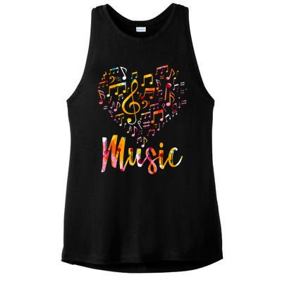 Musician Gift Musical Instrument Music Notes Treble Clef Ladies PosiCharge Tri-Blend Wicking Tank