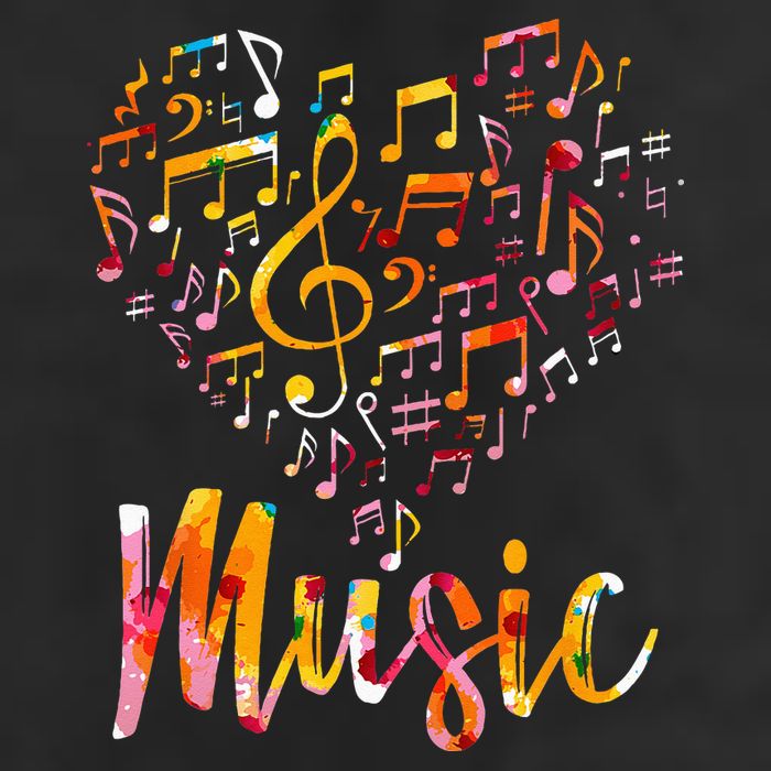 Musician Gift Musical Instrument Music Notes Treble Clef 7 Panel Mesh Trucker Snapback Hat