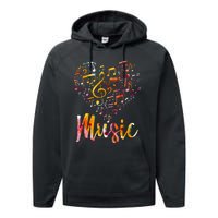 Musician Gift Musical Instrument Music Notes Treble Clef Performance Fleece Hoodie