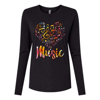 Musician Gift Musical Instrument Music Notes Treble Clef Womens Cotton Relaxed Long Sleeve T-Shirt