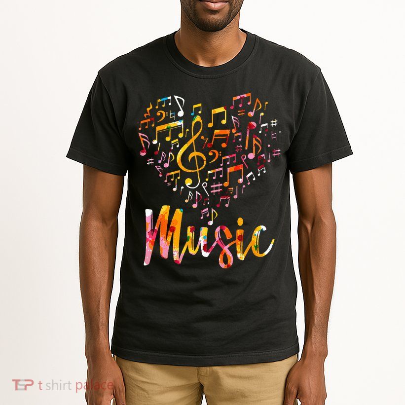 Musician Gift Musical Instrument Music Notes Treble Clef Tall T-Shirt