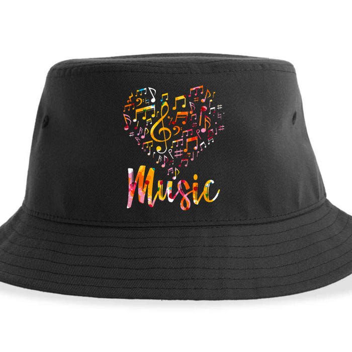 Musician Gift Musical Instrument Music Notes Treble Clef Sustainable Bucket Hat