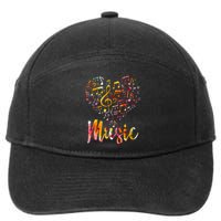 Musician Gift Musical Instrument Music Notes Treble Clef 7-Panel Snapback Hat