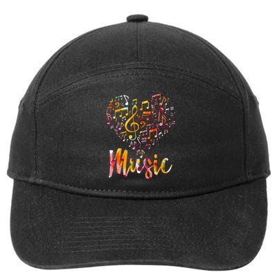 Musician Gift Musical Instrument Music Notes Treble Clef 7-Panel Snapback Hat