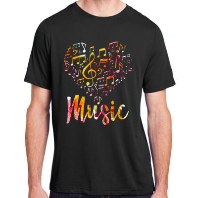 Musician Gift Musical Instrument Music Notes Treble Clef Adult ChromaSoft Performance T-Shirt