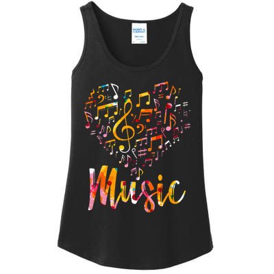 Musician Gift Musical Instrument Music Notes Treble Clef Ladies Essential Tank