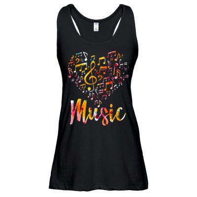 Musician Gift Musical Instrument Music Notes Treble Clef Ladies Essential Flowy Tank