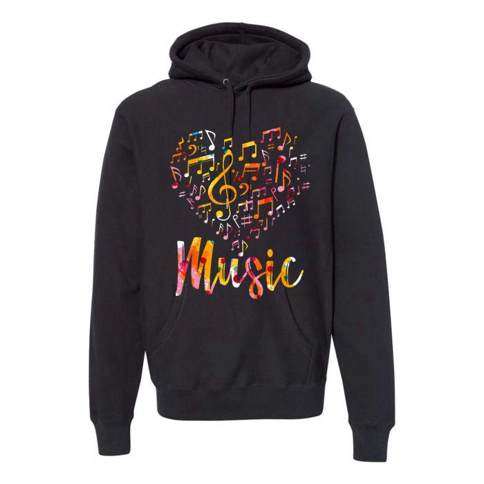 Musician Gift Musical Instrument Music Notes Treble Clef Premium Hoodie