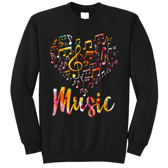 Musician Gift Musical Instrument Music Notes Treble Clef Tall Sweatshirt