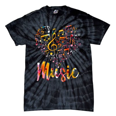 Musician Gift Musical Instrument Music Notes Treble Clef Tie-Dye T-Shirt