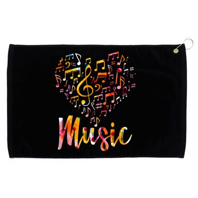 Musician Gift Musical Instrument Music Notes Treble Clef Grommeted Golf Towel