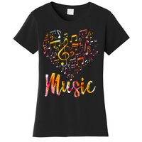 Musician Gift Musical Instrument Music Notes Treble Clef Women's T-Shirt