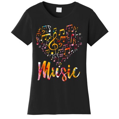 Musician Gift Musical Instrument Music Notes Treble Clef Women's T-Shirt