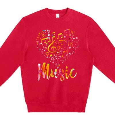 Musician Gift Musical Instrument Music Notes Treble Clef Premium Crewneck Sweatshirt