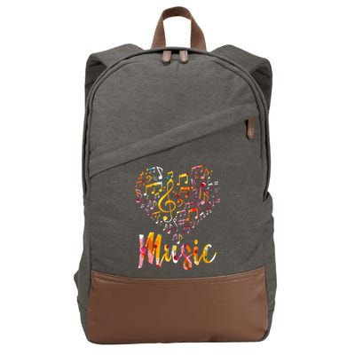 Musician Gift Musical Instrument Music Notes Treble Clef Cotton Canvas Backpack