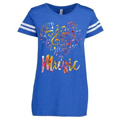 Musician Gift Musical Instrument Music Notes Treble Clef Enza Ladies Jersey Football T-Shirt